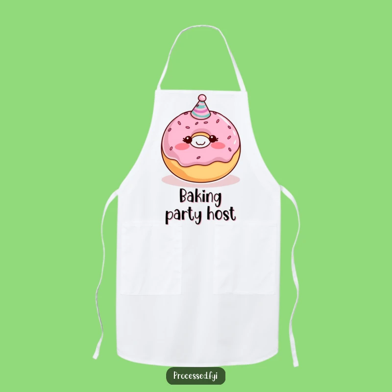 Funny Donut Apron: Baker's Blushing Character Kitchen Wear, Great Funny Gift!