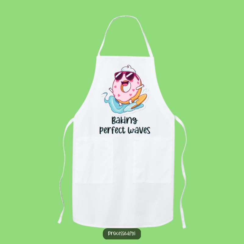 Funny Joyful Donut Surfer Apron: Cook with Sweet Style and Fun!
