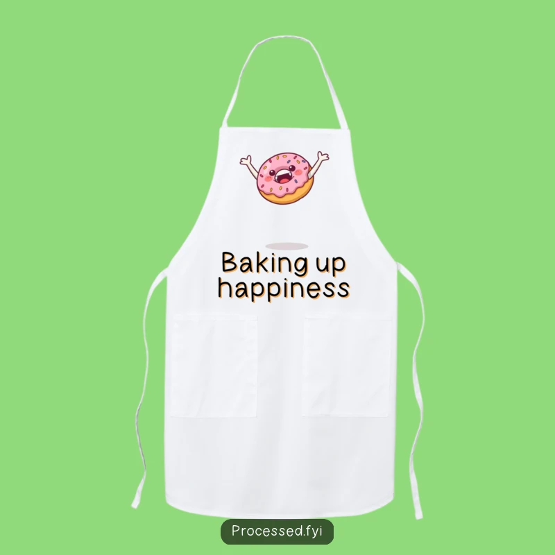 Funny Leaping Donut Apron: Kitchen Delights and Baking Fun