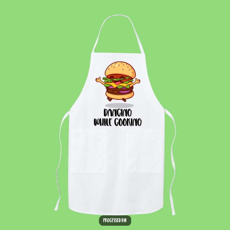 Funny Dancing Hamburger Apron - Cook Up Fun with Hilarious Kitchen Style!