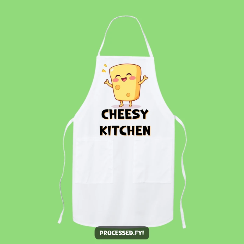 Funny Cheese Dance Apron - Giggling Chef's Companion for Playful Cooking