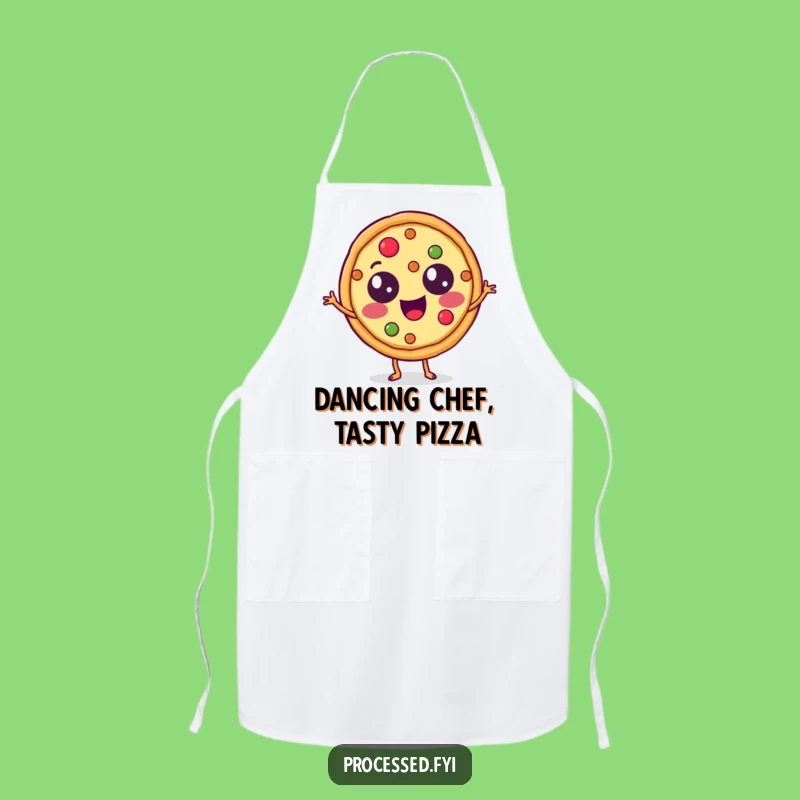Funny Pizza Apron: Dancing Slice Character, Hilarious Kitchen Gift for Chefs