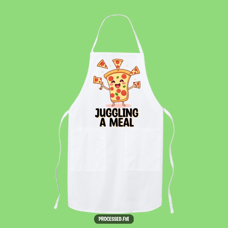 Funny Pizza Juggling Pepperoni Apron - Hilarious Kitchen Wear for Foodie Fun!