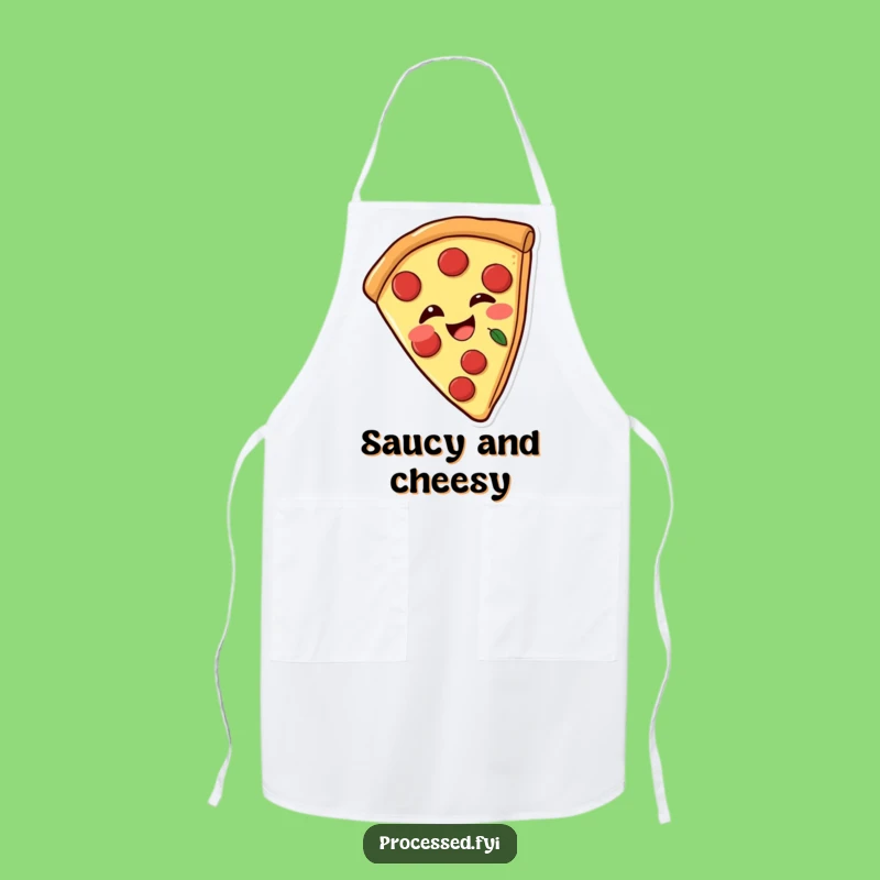 Funny Pizza Wink Apron: Cook with a Smile Featuring a Playful Pizza Slice