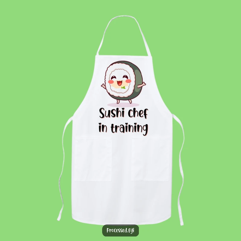 Funny Sushi Roll Bounce Apron: Cheerful Kitchen Wear for Food Lovers