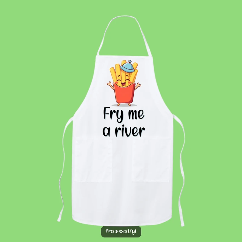 Funny Winking French Fry Apron - Cook with a Saluting Smile!