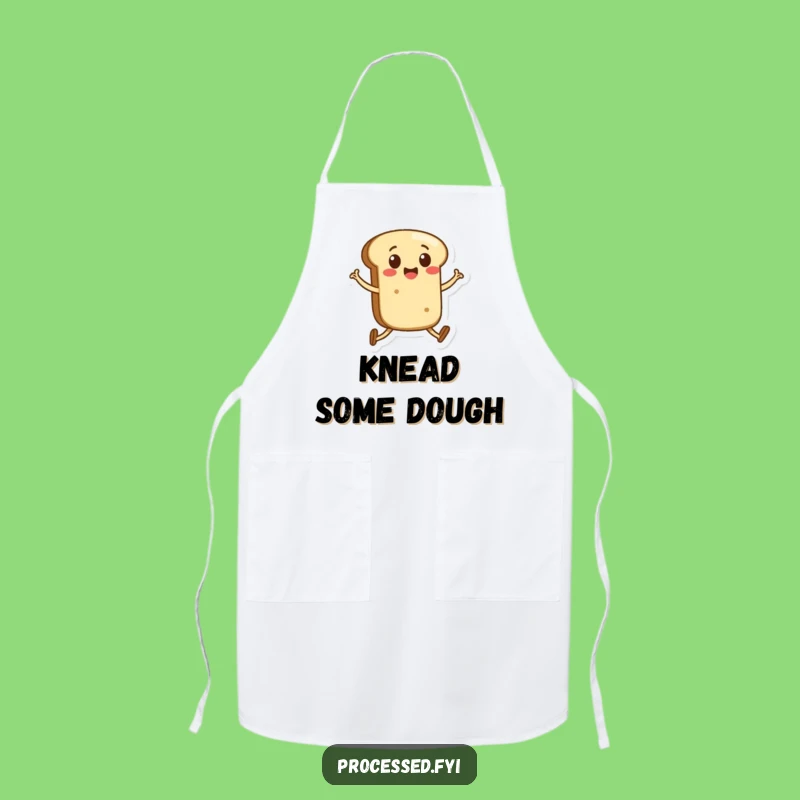 Funny Bread Roll Skipping Apron - Cheerful Chef's Companion for Joyful Cooking