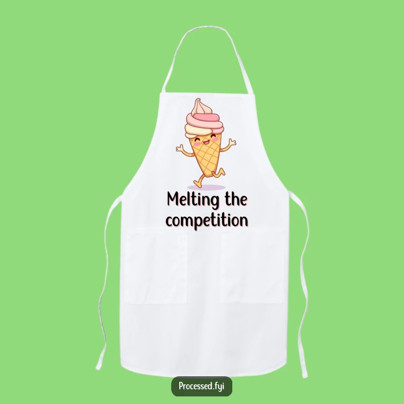 Funny Ice Cream Hop Apron: Smiling Cone Kitchen Gift