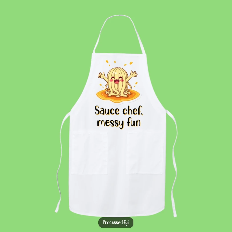 Funny Noodle Splash Apron: Keep Clean While Cooking with Hilarious Saucy Style