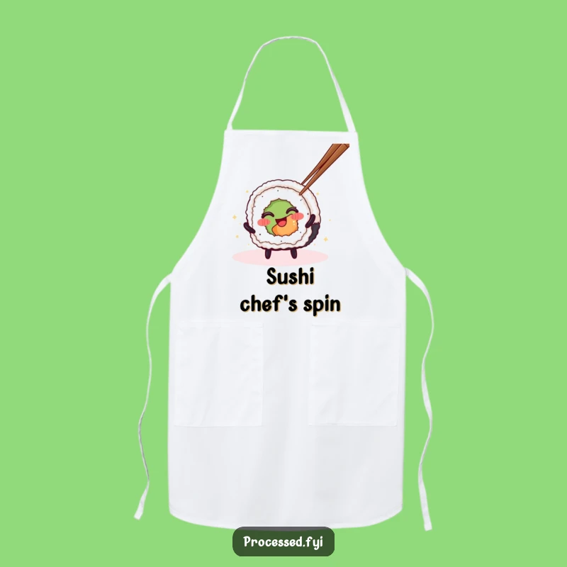 Funny Sushi Roll Apron: Chef's Spinning Character Kitchen Wear, Great Funny Gift!