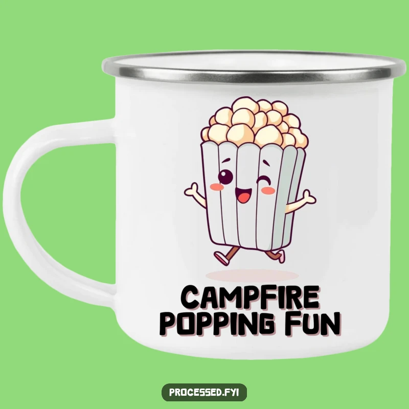Adventure-Ready Funny Hopping Popcorn Camping Mug