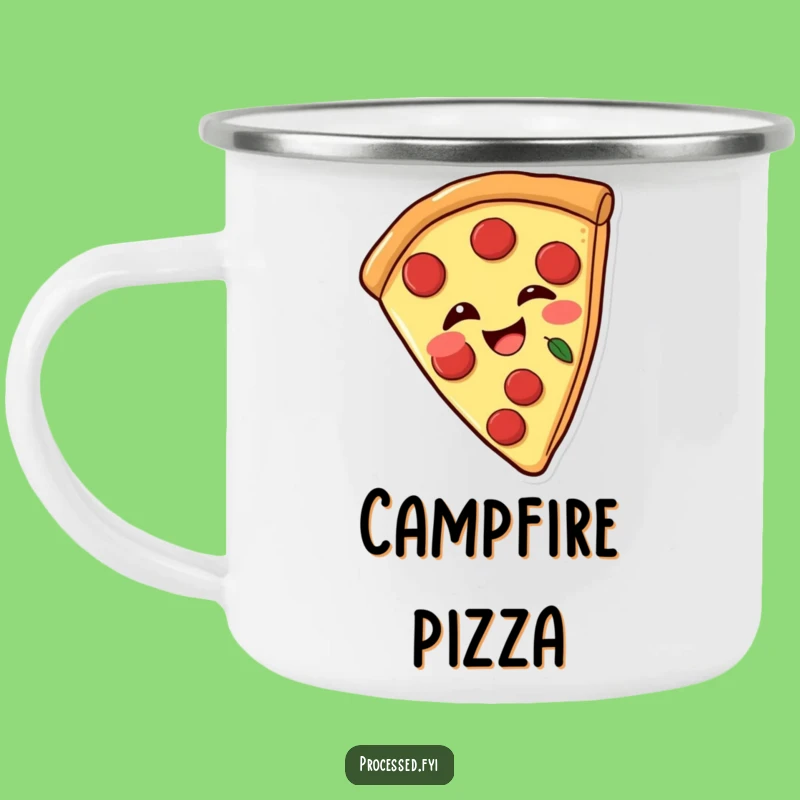 Funny Pizza Wink Camping Mug: Enjoy Your Adventures with a Playful Pizza Slice