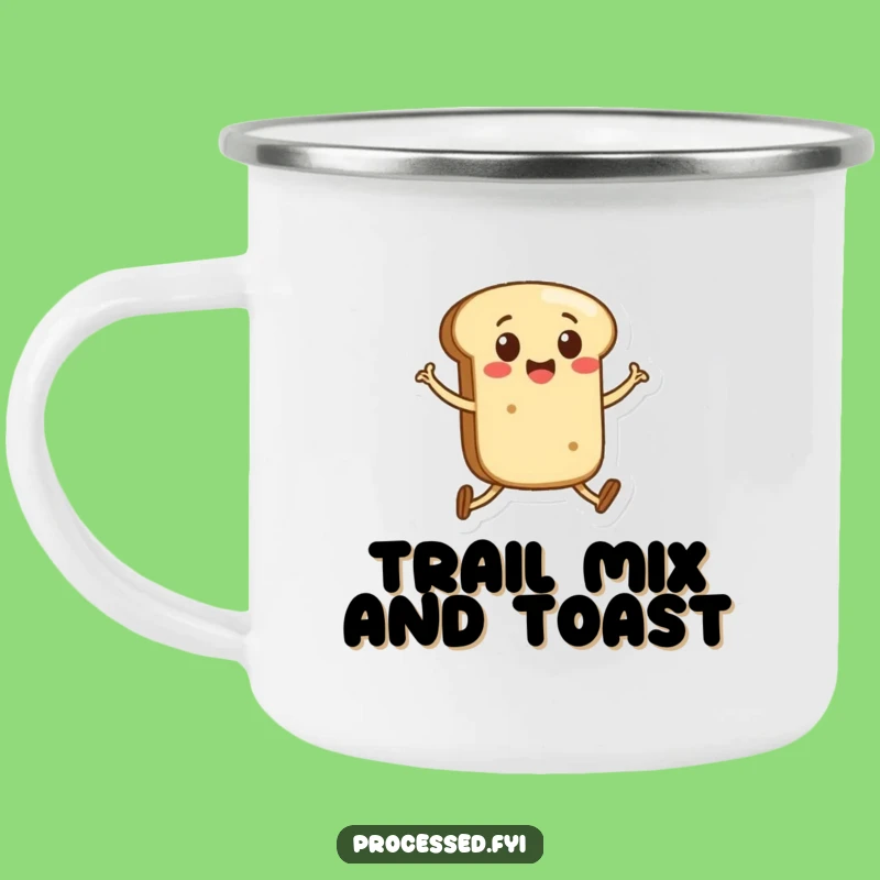 Funny Bread Roll Skipping Camping Mug - Durable Carb Character Cup for Outdoor Fun