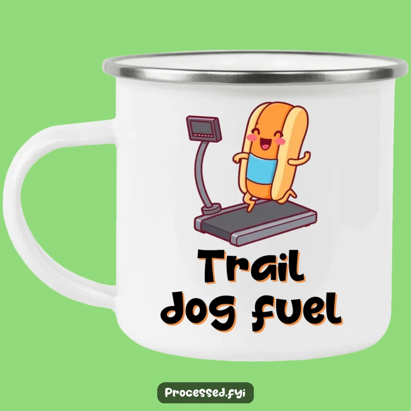 Funny Hot Dog Treadmill Camping Mug: Hilarious Outdoor Adventure Gift