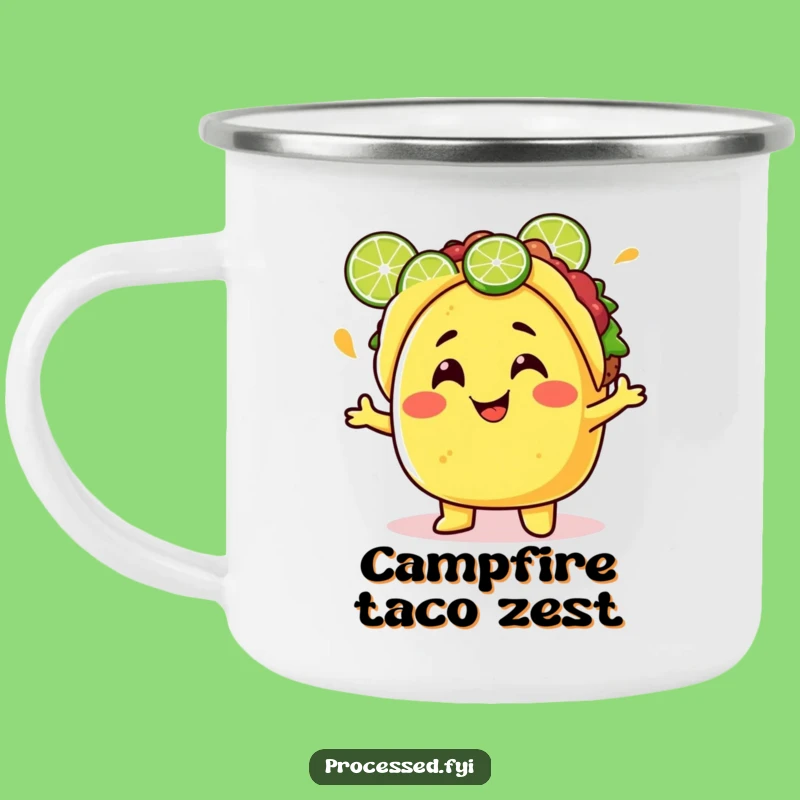 Funny Taco Camping Mug: Durable Juggling Character Cup, Great Outdoors Gift!