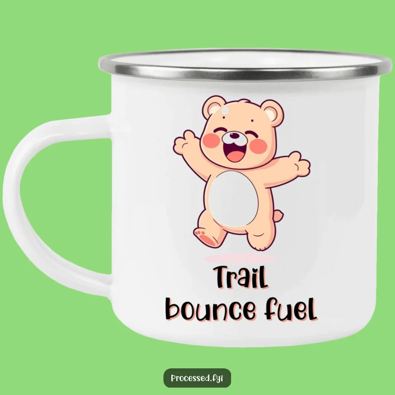 Funny Gummy Bear Camping Mug: Trail Bounce Treat - An Adventurous Funny Gift!