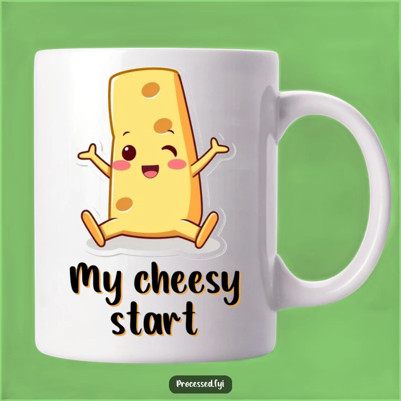 Funny Cheese Wedge Mug: Flexible Friend Doing a Split, Perfect Cheesy Gift!