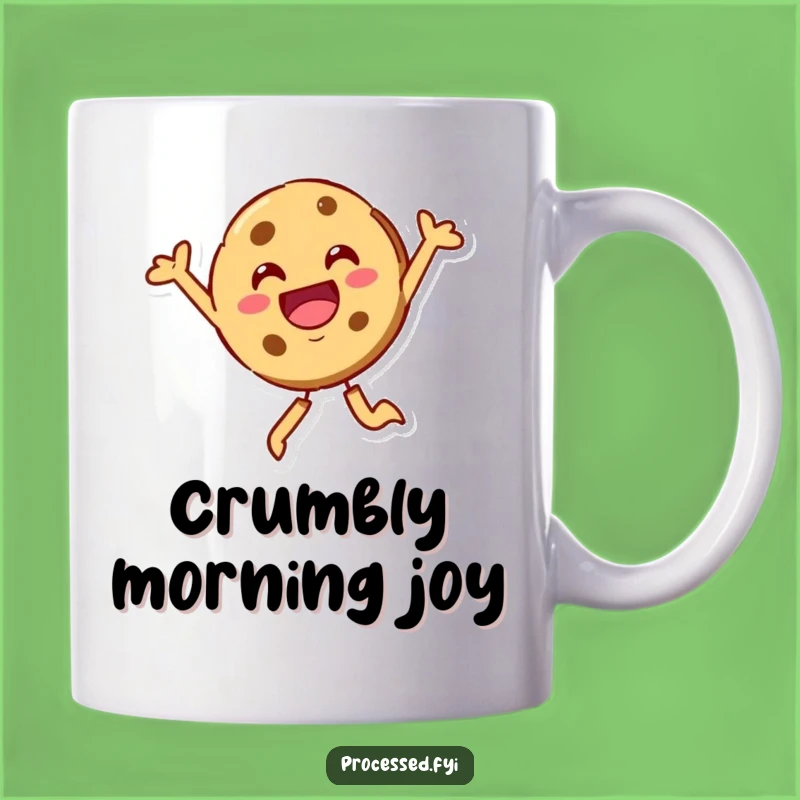 Funny Cookie Character Mug: Joyful Leaper Spreading Sweet Cheer, Perfect Gift!