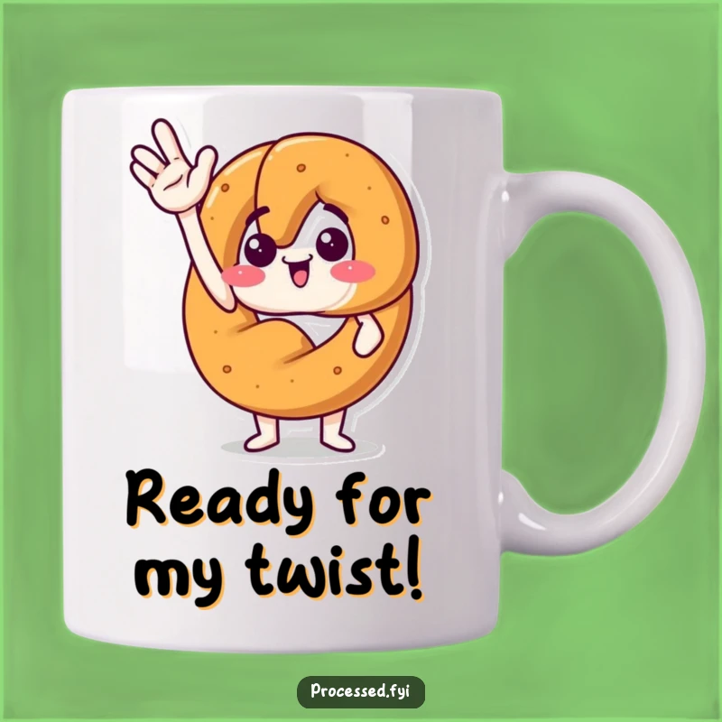 Funny Excited Pretzel Mug: Start Your Day with a Salty Smile