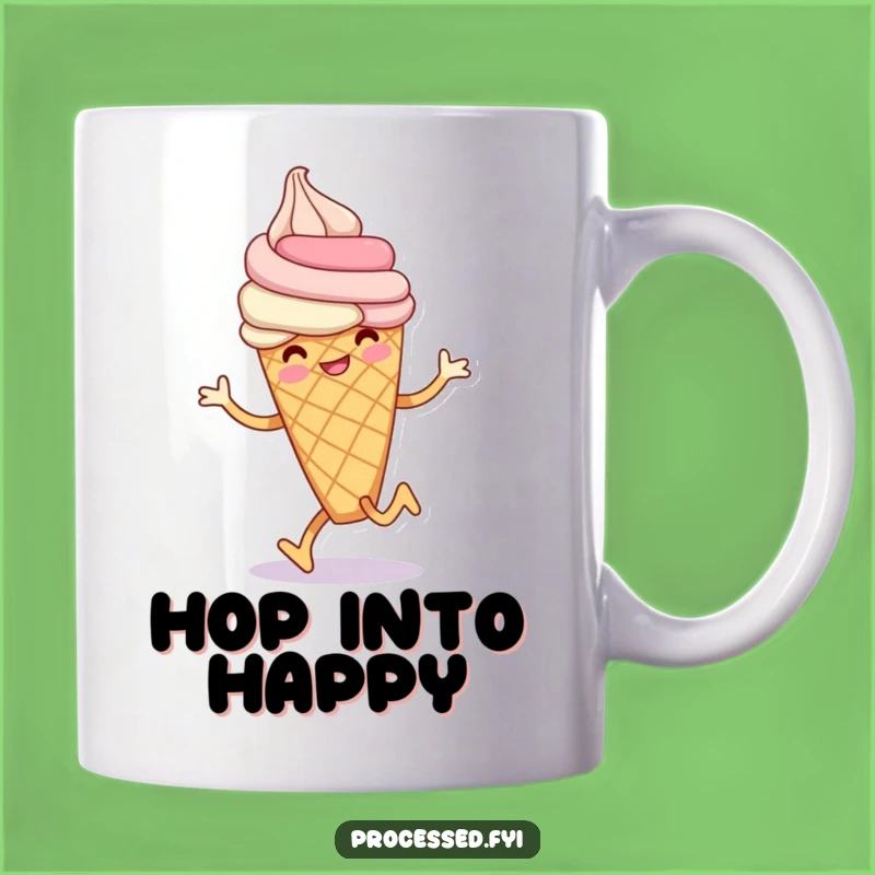 Funny Ice Cream Hop Mug: Smiling Cone Delightful Gift