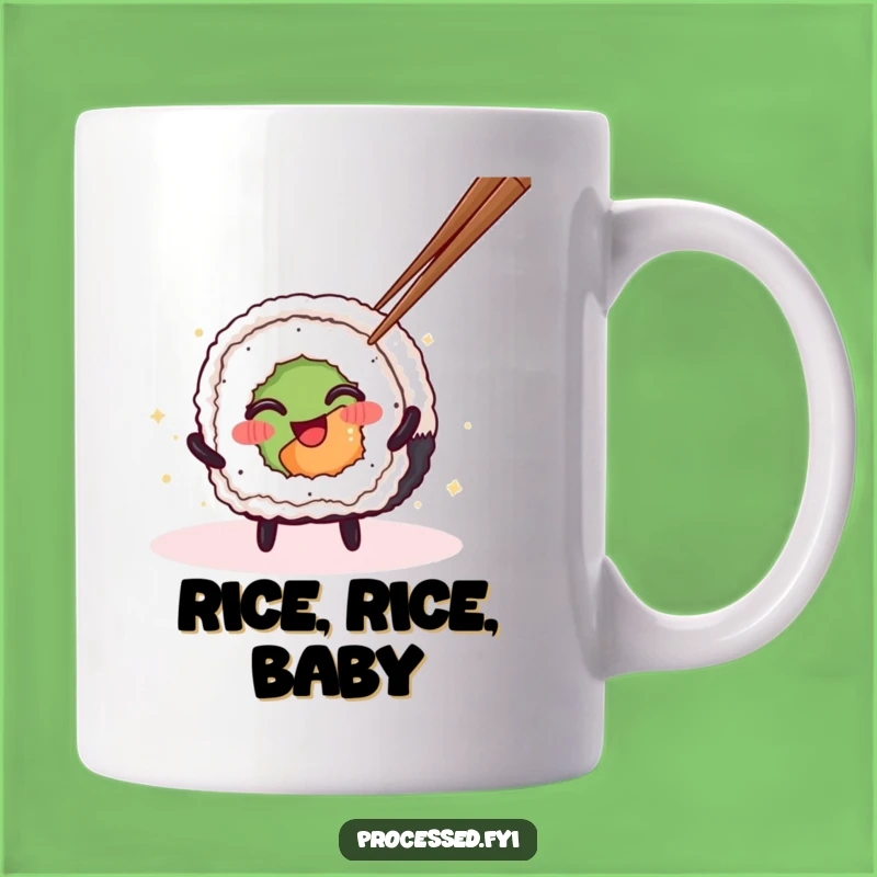 Funny Sushi Roll Mug: Adorable Spinning Character, Perfect Gift for Foodies!