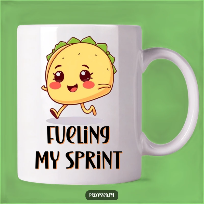 Funny Taco Jogging Mug: Hilarious Motivator for Fitness & Foodie Fun