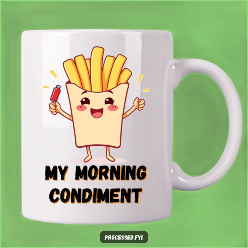 Funny French Fry Juggling Mug: A Cheerful Snack's Ketchup Comedy