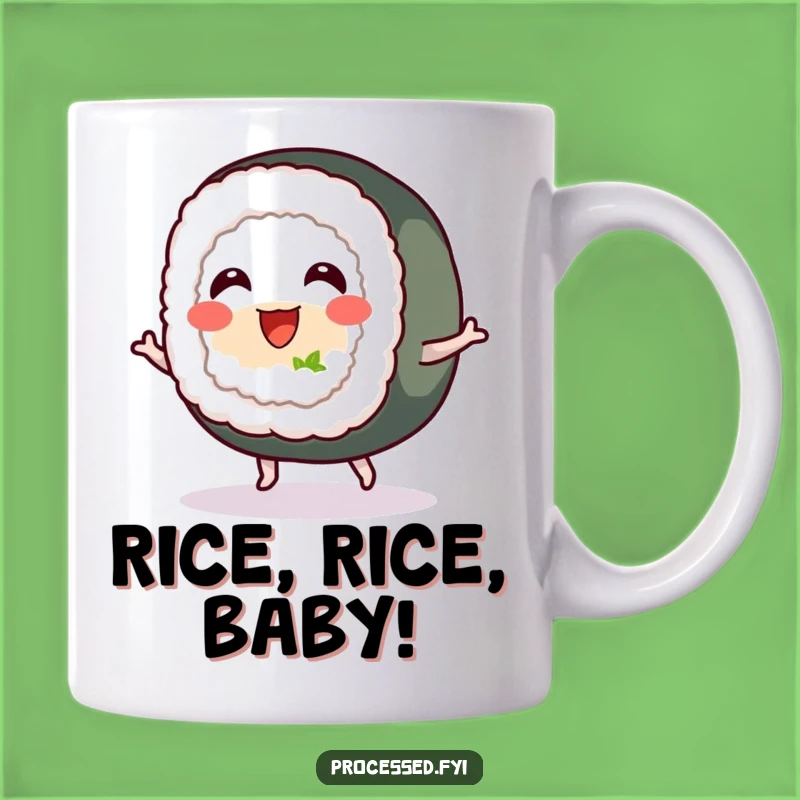 Funny Sushi Roll Bounce: Cheerful Foodie Gift Mug for Sushi Lovers