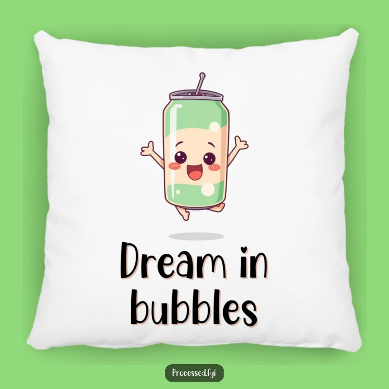 Funny Bubbly Soda Can Leap Pillow: Cozy Up with Excitement!