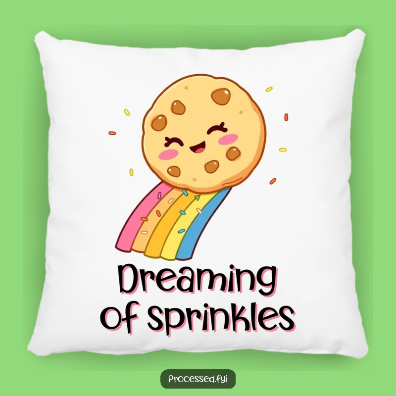 Funny Winking Cookie Rainbow Sprinkle Pillow: Comfy Cuddles and Sweet Humor!