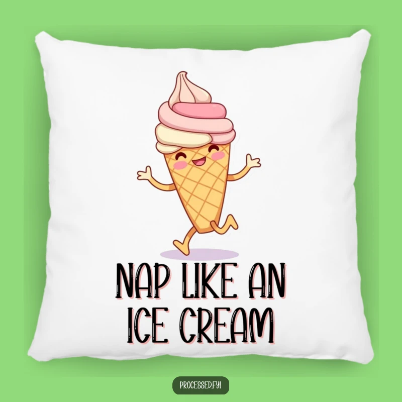 Funny Ice Cream Hop Pillow: Smiling Cone Comfort Cushion Gift