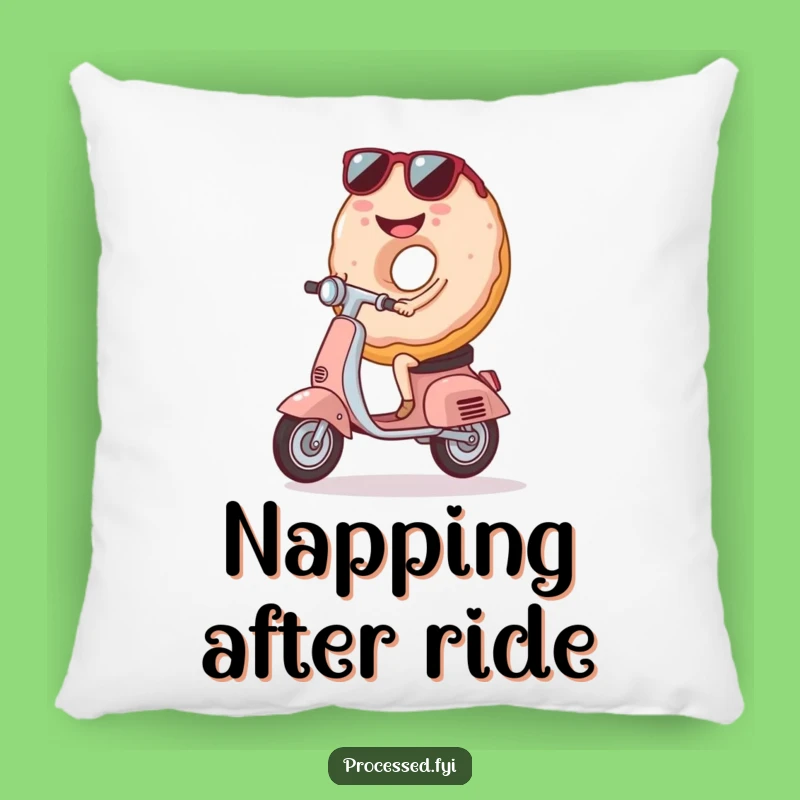Funny Donut Scooter Pillow - Cozy Style and Hilarious Comfort Gift!
