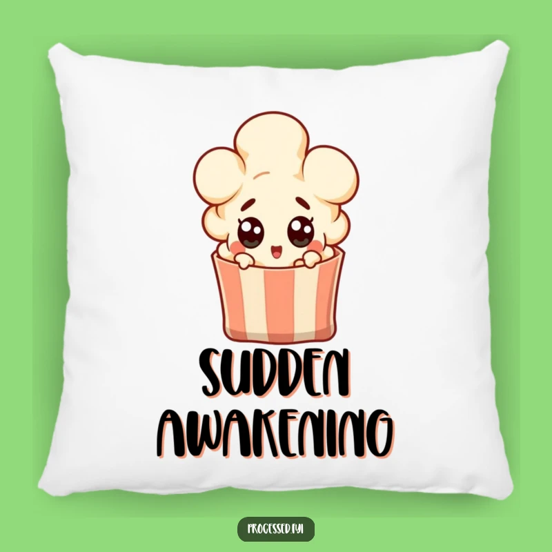 Funny Surprised Popcorn Kernel Pillow - Comfy & Hilarious Accent