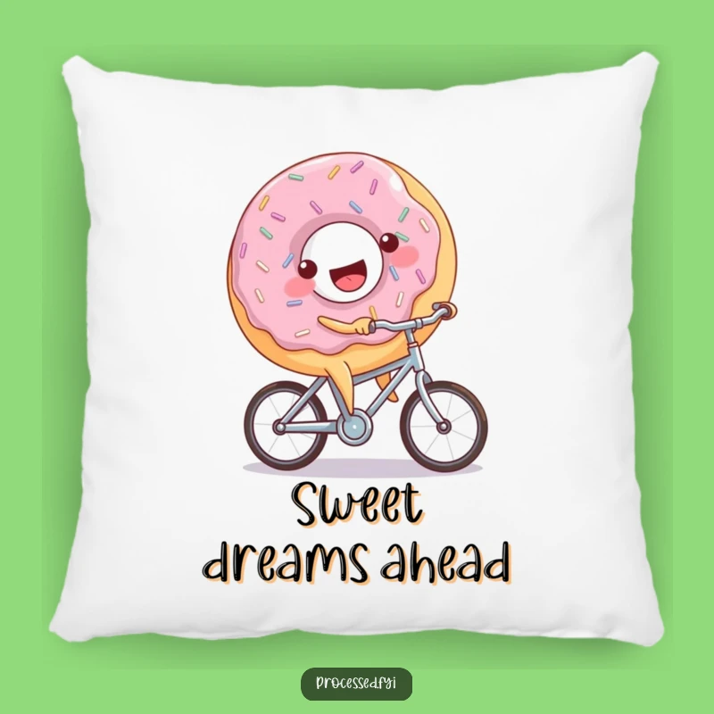 Funny Donut Bicycle Pillow: Joyful Sprinkled Rider Cushion