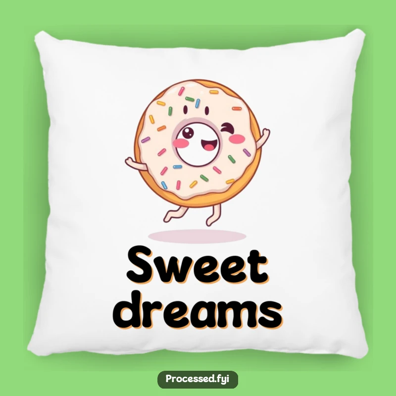 Funny Giddy Donut Cartwheel Pillow - Soft Sprinkle Cushion, Cute Gift
