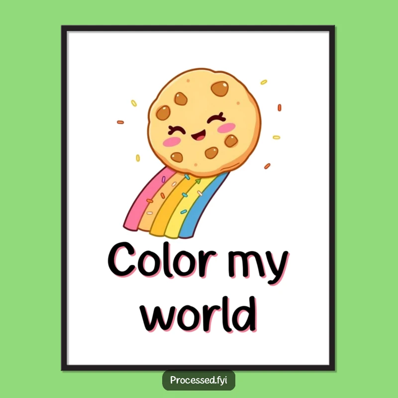 Funny Winking Cookie Rainbow Sprinkle Digital Art: Instant Joy and Whimsy!