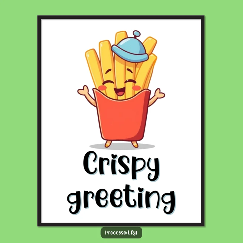 Funny Winking French Fry Digital Art - Instant Jaunty Decor!