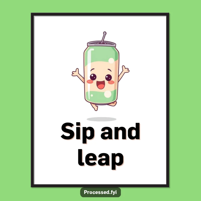 Funny Bubbly Soda Can Leap Digital Art: Instant Energy and Fun!