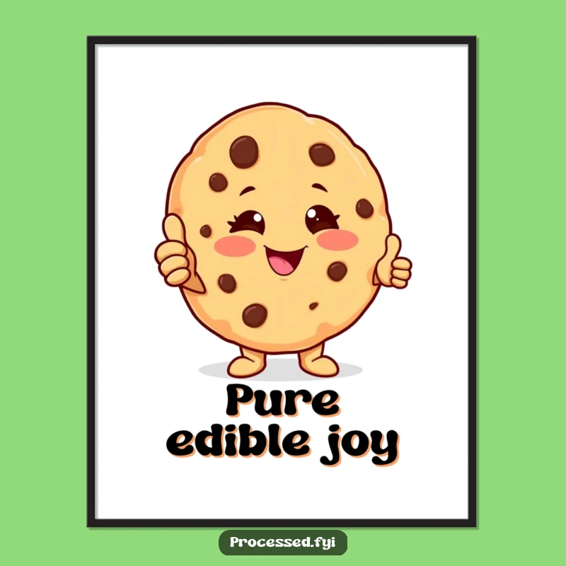 Funny Cookie Character Digital Print: Cheerful Wink Art, Instant Gift