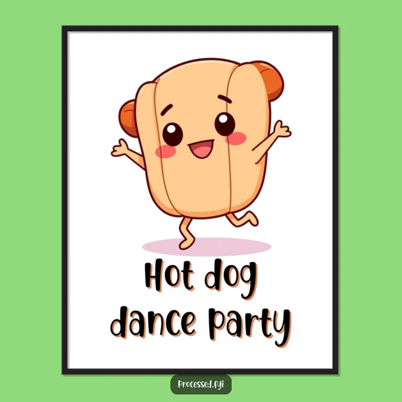 Funny Dancing Hotdog Digital Art: Instant Grooves for Your Walls