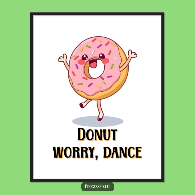 Funny Donut Dance Digital Art: Instant Cheer with a Pirouetting Donut