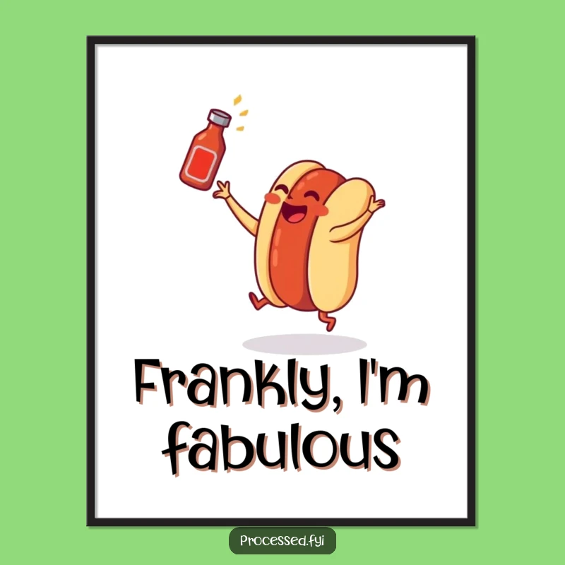 Funny Hot Dog Dancing Digital Art: Instant Party Decor