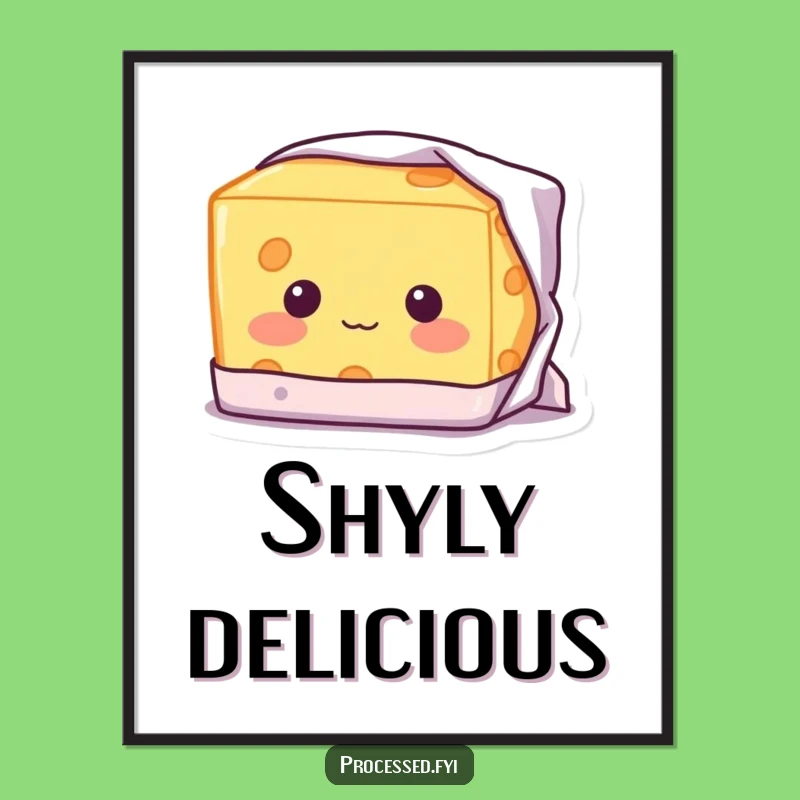 Funny Shy Cheese Digital Art: Cheesy Grin - Instant Funny Gift Download!