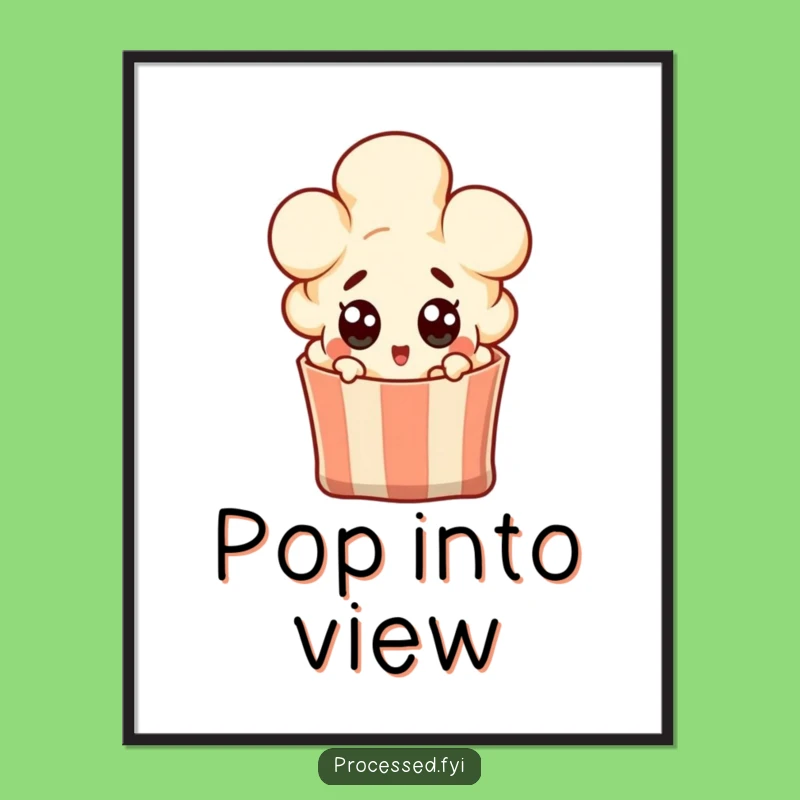 Funny Surprised Popcorn Kernel Digital Art - Instant Hilarious Decor!