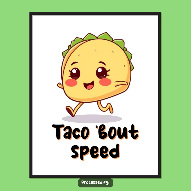 Funny Taco Digital Art: Hilarious Jogging Decor for Instant Motivation