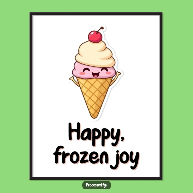 Funny Ice Cream Cone Digital Art: Instant Happy Shimmies for Your Space!