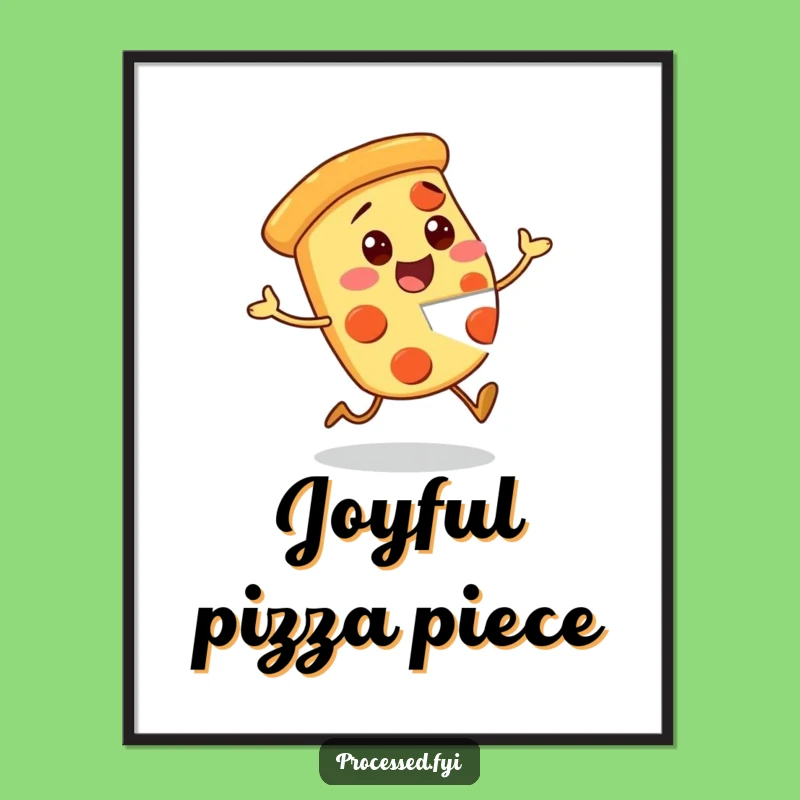 Funny Pizza Digital Art: Excited Slice Design, Instant Fun Decor!