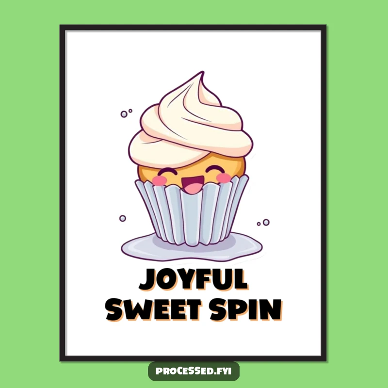 Funny Giggle Cupcake Digital Art: Sweet Spin - Instant Funny Gift Download!