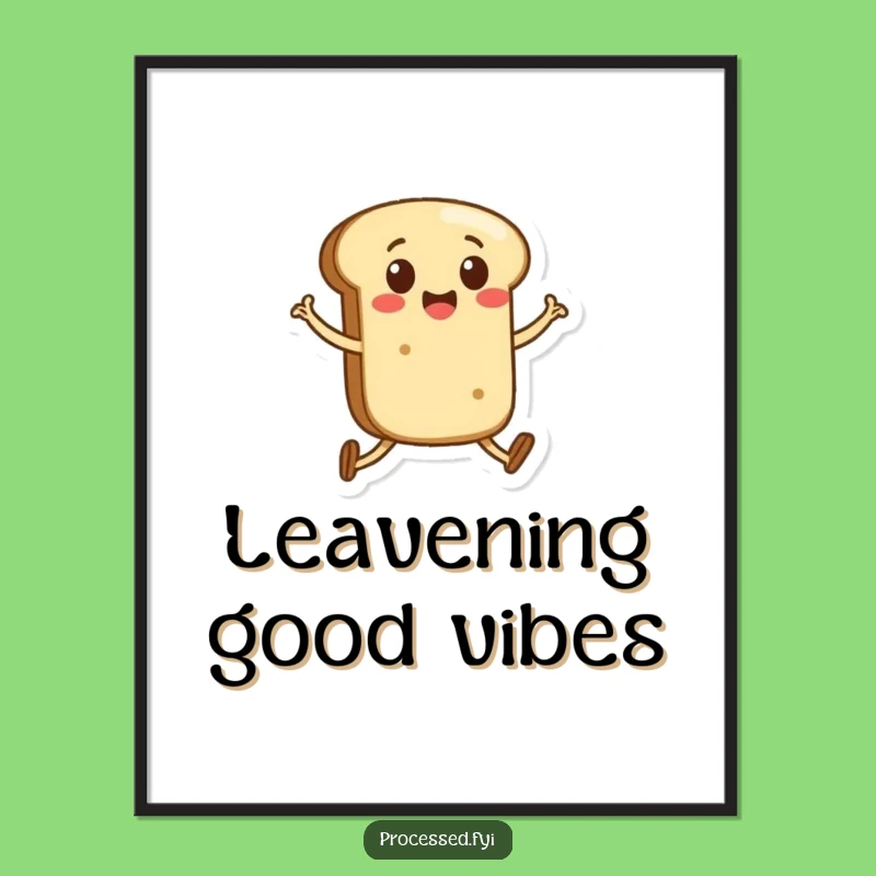 Funny Bread Roll Skipping Digital Art - Instant Cheerful Carb Decor for Joyful Spaces