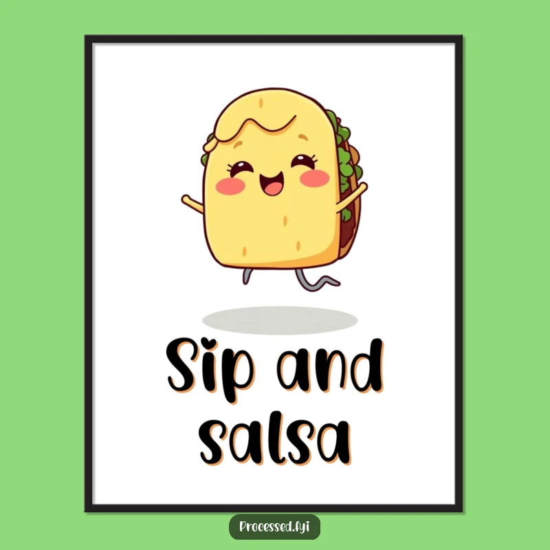 Funny Dancing Taco Digital Art - Smiling Legs Joyful Food Print Gift